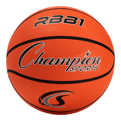 champion sports size 7 rubber basketball orange