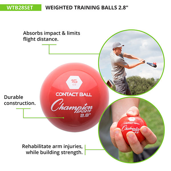 champion sports weighted training baseballs set of 6 chart2