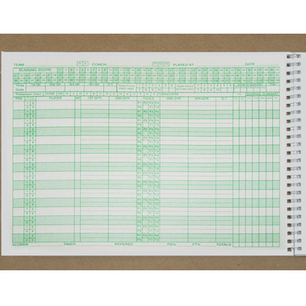 first team basketball scorebook inside