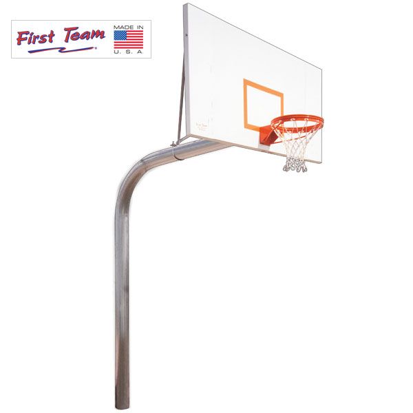 First Team Brute Flight Inground Fixed Height Hoop - Fan-Shaped Fiberglass