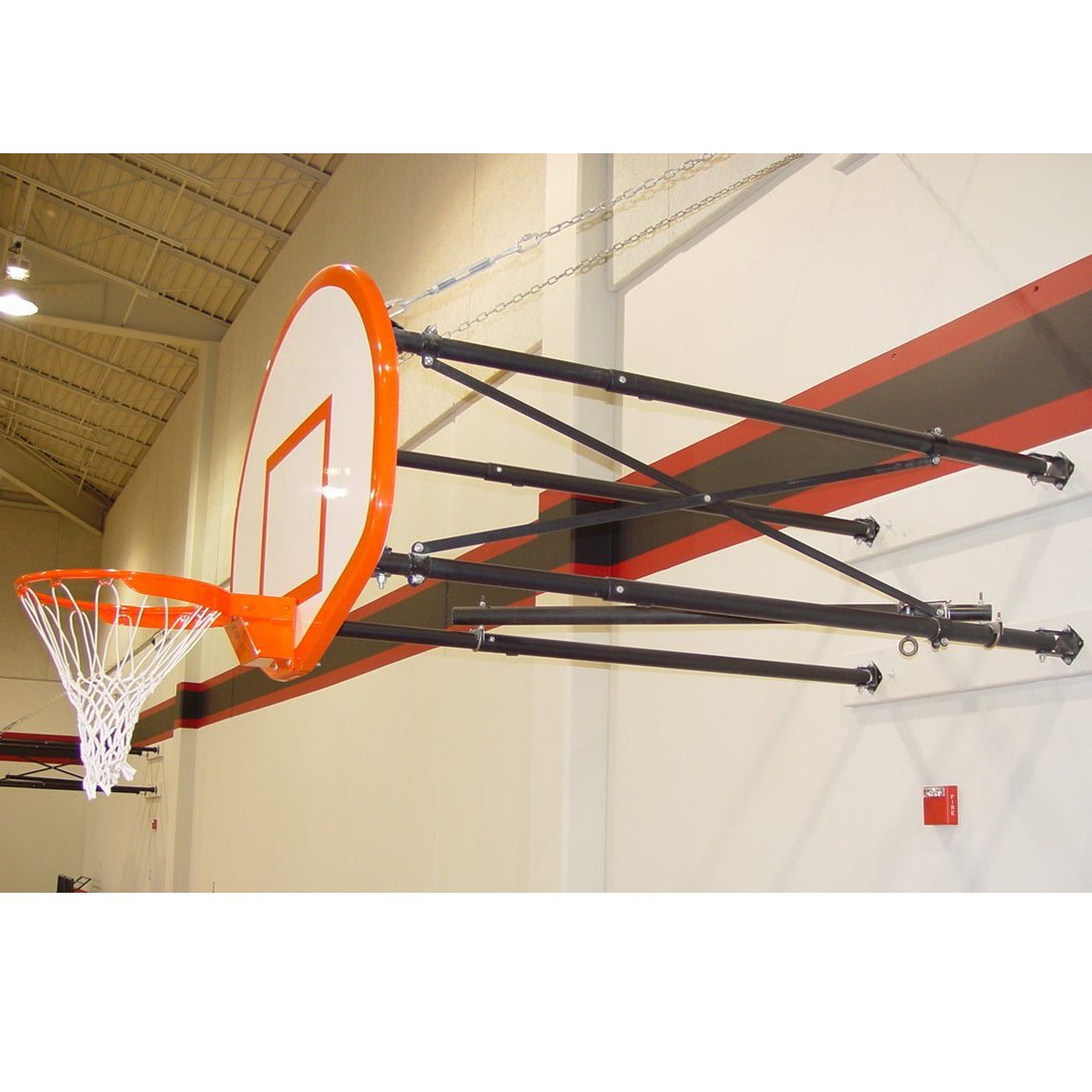 gared corner mount side fold wall mount basketball backstop 4' 6' length 2500-4060