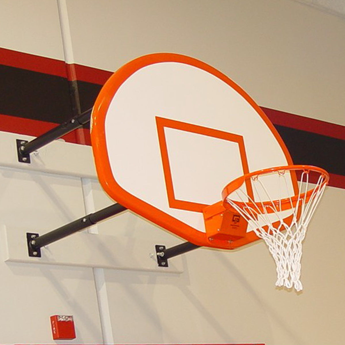 gared corner mount stationary wall mount basketball backstop 9' 12' length