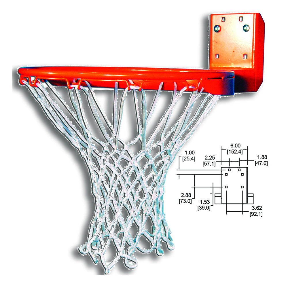 gared rear mount institutional fixed basketball rim