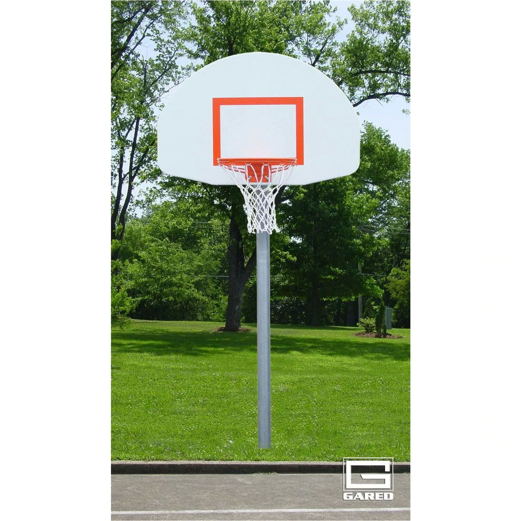 Gared Standard Duty 4-1/2" O.D. Straight Post Basketball Package with Aluminum Backboard