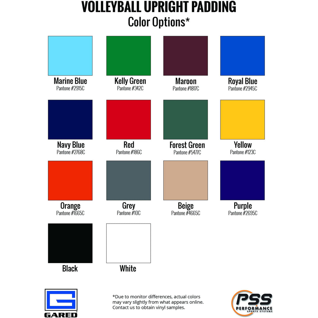 gared volleyball center upright safety pad color options