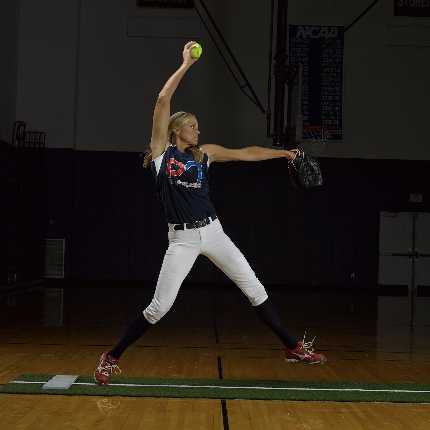 ProMounds Jennie Finch Green Softball Pitching Mat With PowerLine - Pitch Pro Direct