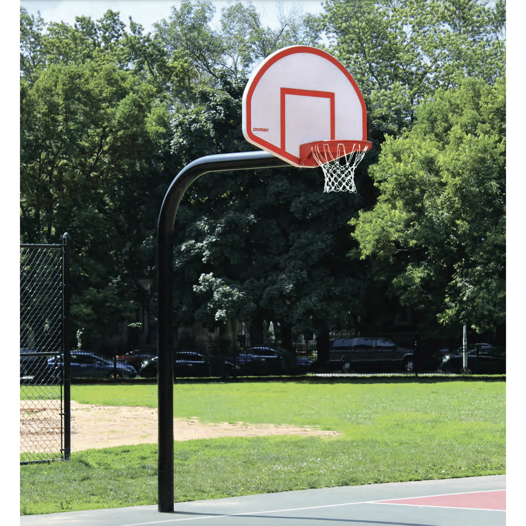 porter 5 extension gooseneck fixed height basketball hoop