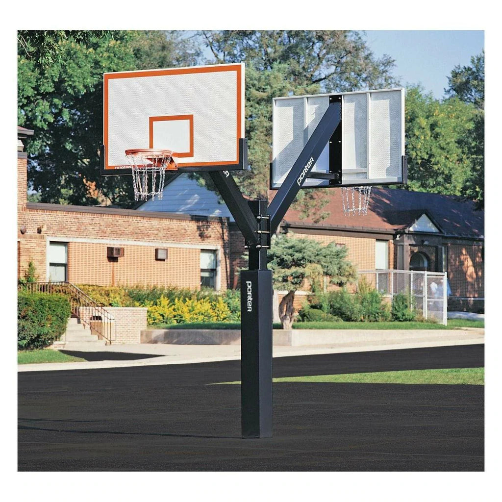porter 72 x 42 steel heavy duty fixed height basketball hoop
