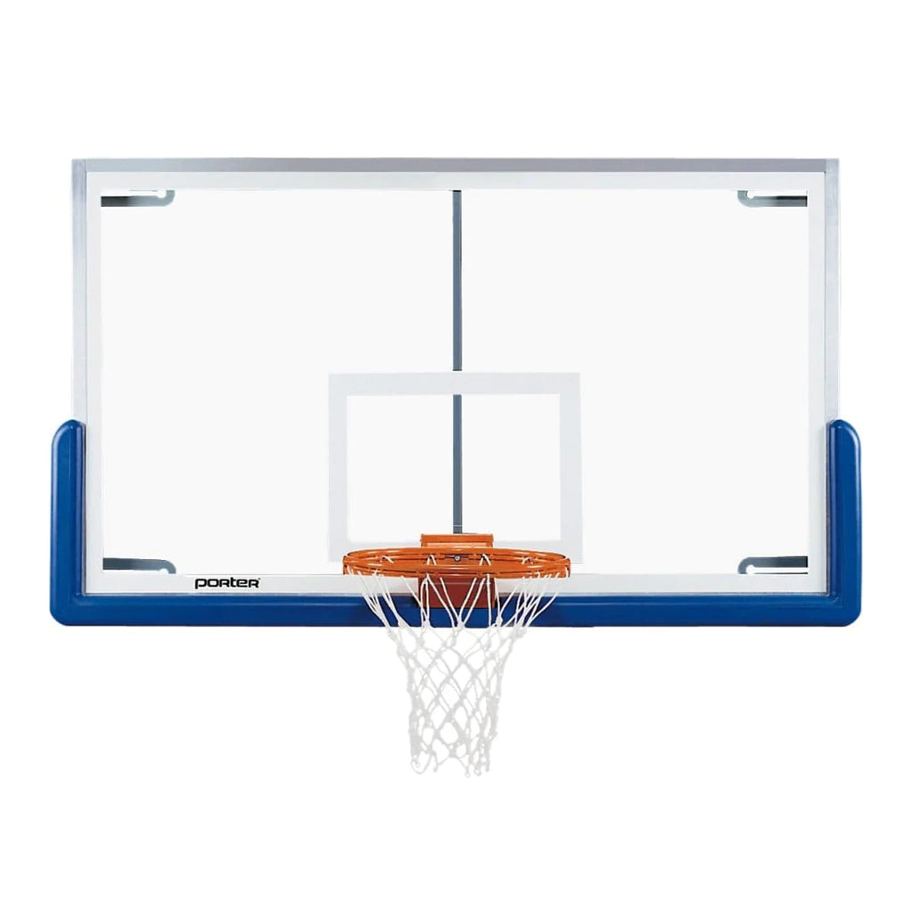 porter 72 x42 glass pro strut basketball backboard package