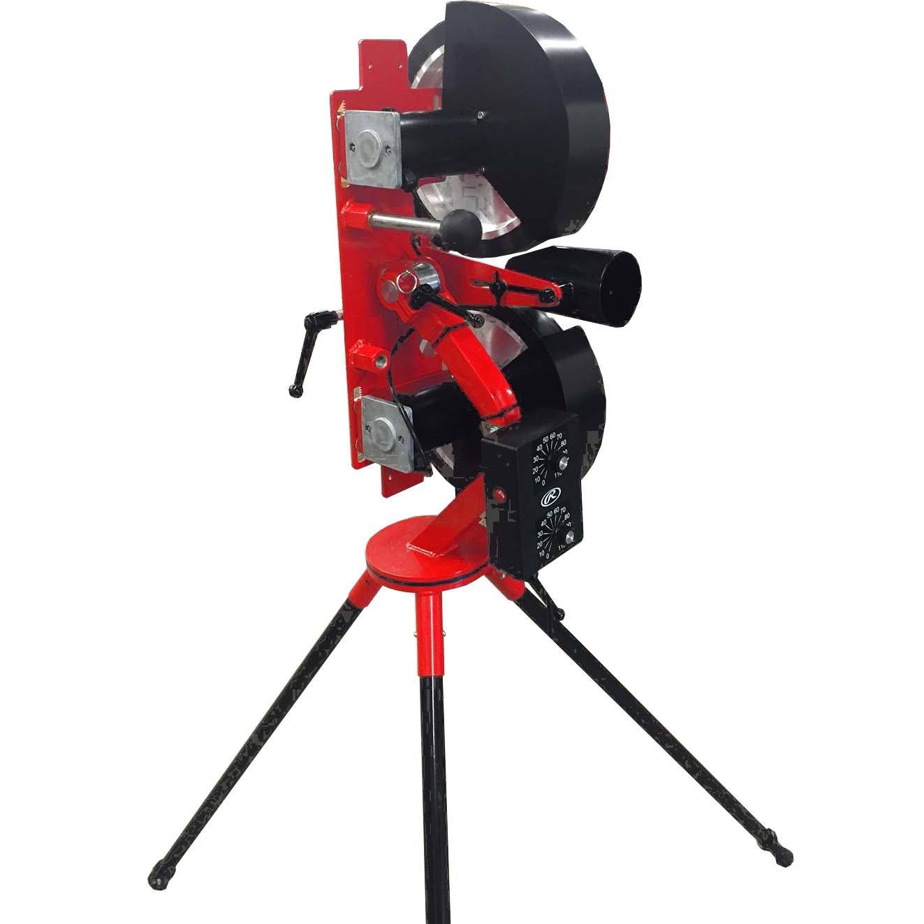 rawlings 2 wheel softball pitching machine rear view