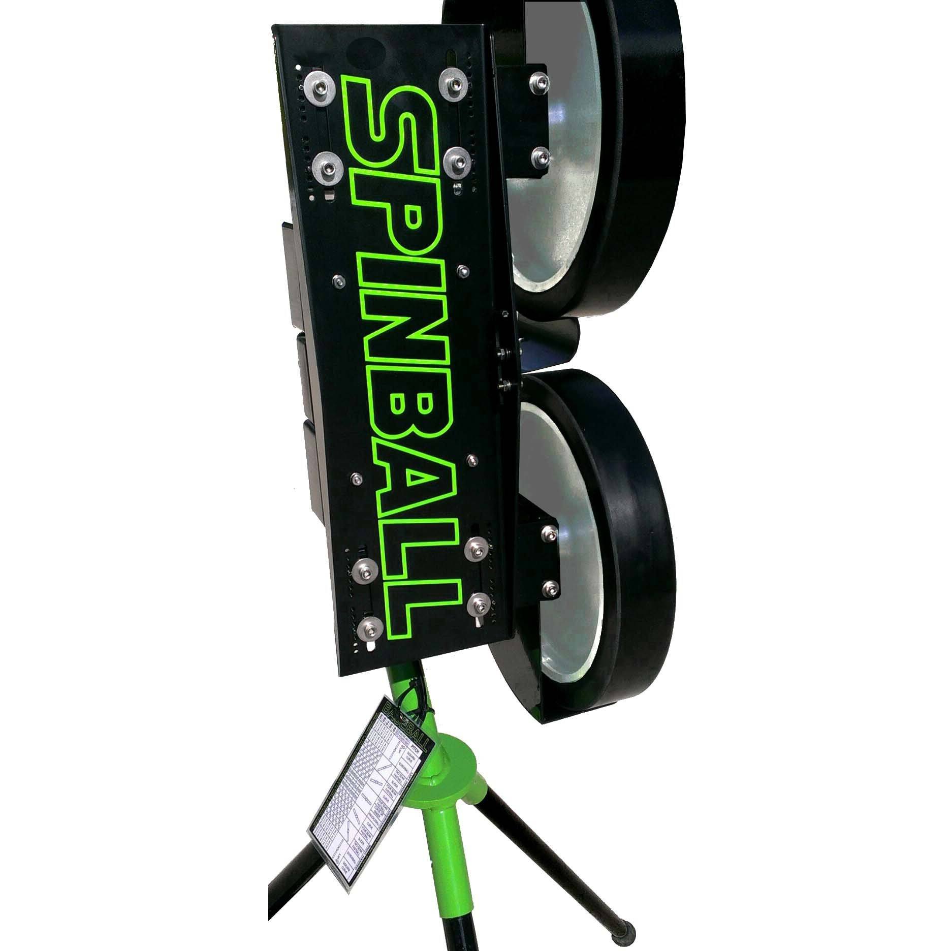 Spinball 2 Wizard 2 wheel pitching machine side view