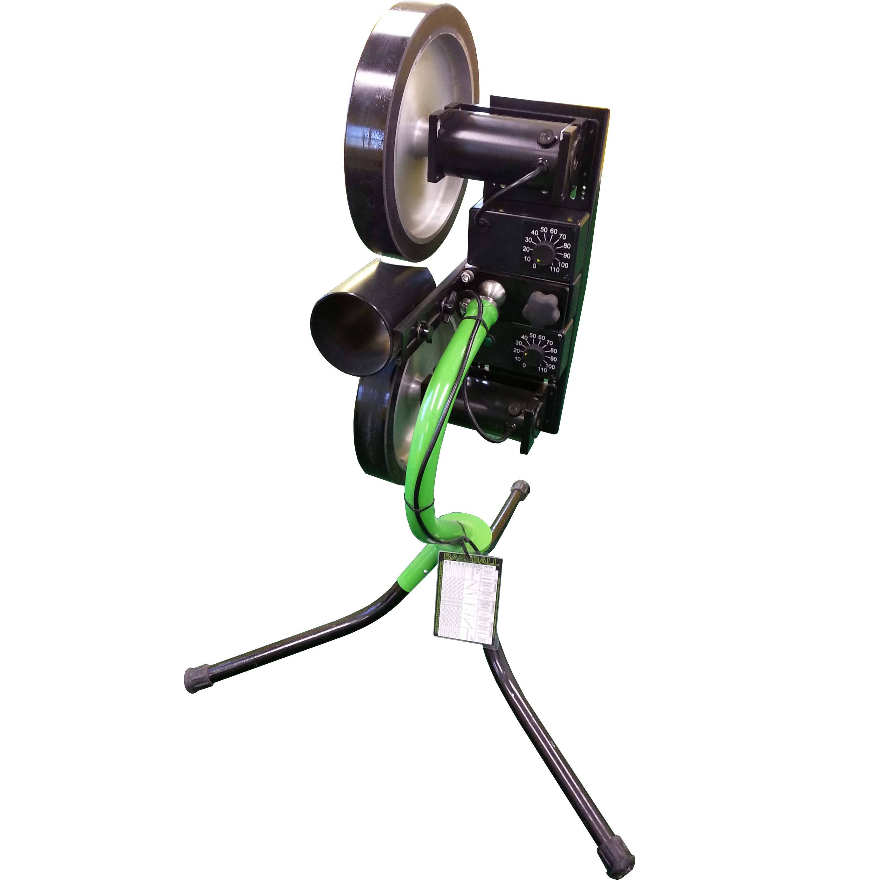 Spinball 2 wheel pitching machine for softball rear view