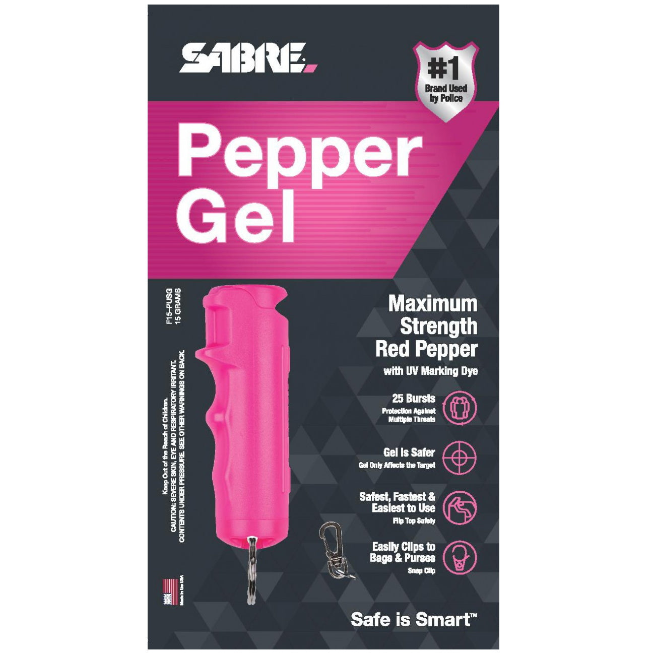 tandem sports pink key ring pepper gel