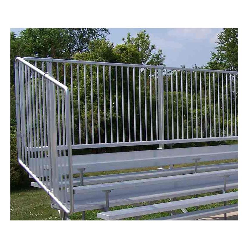 4 or 5 Rows Aluminum Bleachers with Safety Vertical Picket Railing - Pitch Pro Direct